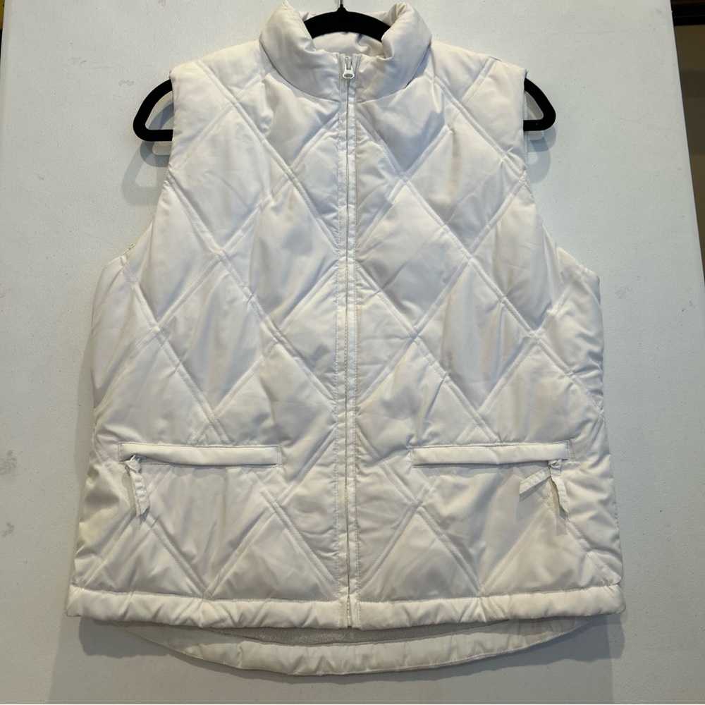 GAP Quilted Puffer‎ Vest 2000 Vintage Down Cluster Y2K Size M White EUC